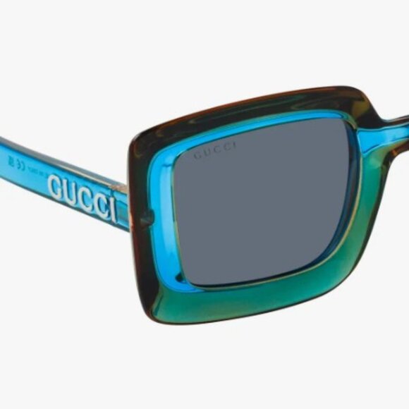 NEW GUCCI SUNGLASSES GUCCI GG1718S 005 BLUE EYEWEAR - Picture 5 of 6